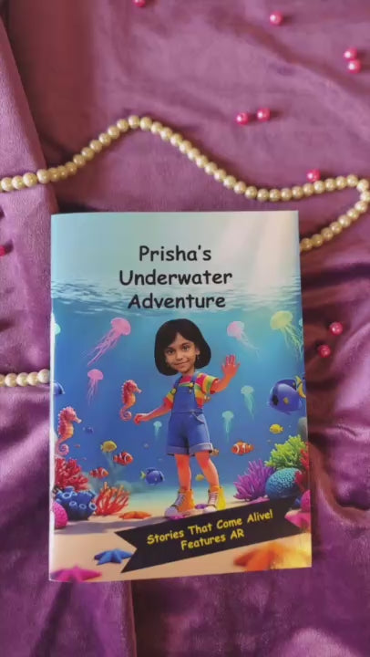 ARXprints - Video of Underwater Adventure personalized AR book - ocean animals come alive through Augmented Reality on mobile phone